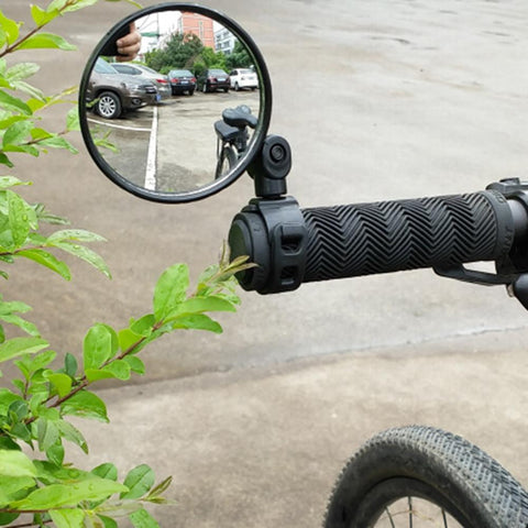Bicycle Rearview Handlebar Mirrors-Silicone Handle Rearview Mirror