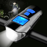 Waterproof Bicycle Light USB Charging w/ Horn Speed Meter