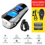 Waterproof Bicycle Light USB Charging w/ Horn Speed Meter