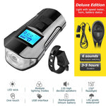 Waterproof Bicycle Light USB Charging w/ Horn Speed Meter