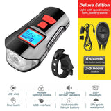Waterproof Bicycle Light USB Charging w/ Horn Speed Meter