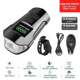 Waterproof Bicycle Light USB Charging w/ Horn Speed Meter