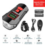 Waterproof Bicycle Light USB Charging w/ Horn Speed Meter