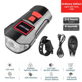 Waterproof Bicycle Light USB Charging w/ Horn Speed Meter