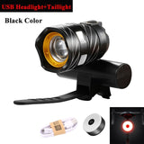 15000LM T6 USB Rear Light Adjustable Bicycle Light