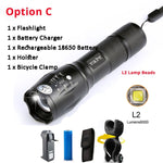 Bicycle Light 10000 Lumens Front Light Bike Light Torch Waterproof ZOOM Flashlight
