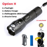 Bicycle Light 10000 Lumens Front Light Bike Light Torch Waterproof ZOOM Flashlight